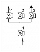 Блоки клапанов газовых DN 40-100, (схема 1).