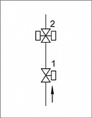 Блоки клапанов газовых DN 25-50 стальные, (схема 2).