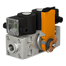Клапаны электромагнитные двойные фланцевые, муфтовые DN 15-50, с электроприводом регулятора расхода (привод CM24-SR-...)