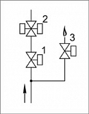 Блоки клапанов газовых DN 40, 50 стальные, (схема 3.1).