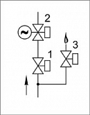Блоки клапанов газовых DN 40-300 стальные, (схема 3.3).
