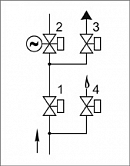 Блоки клапанов газовых DN 40-100, (схема 5.3).